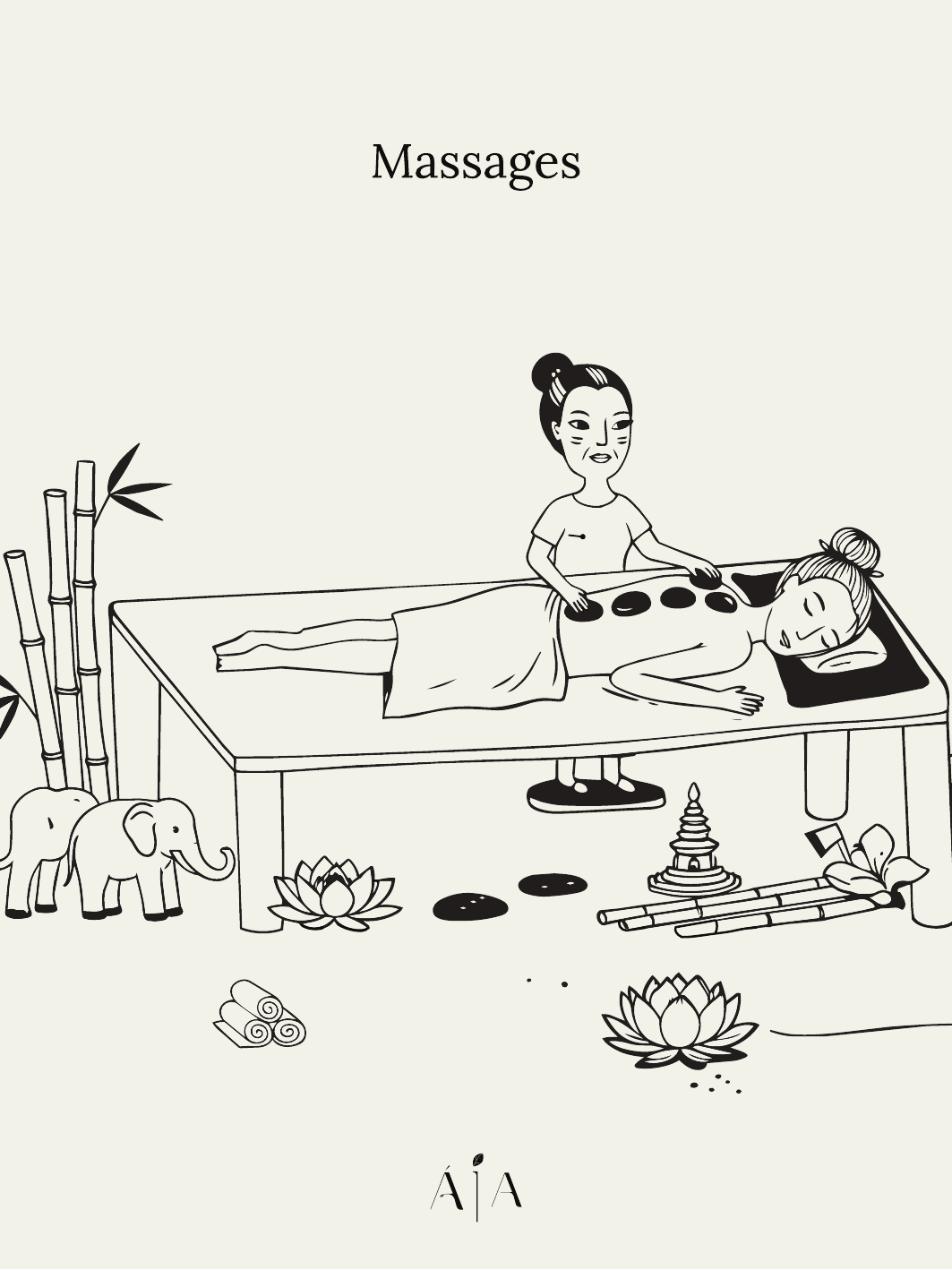 Massage illustration at Aja Spa